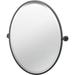 NANYUN 4249MXF Latitude II Framed Oval Pivot Mirror 27.5â€� H Matte Black | Wall Mount Pivoting Beveled Bathroom Vanity Mirror