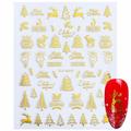 Duklien Nail Stickers Nail Sticker Christmas Christmas Santa Snowflake Snowman Christmas Hat Christmas Tree Garland Cabin Backglue Nail Sticker (F )