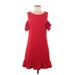 Betsey Johnson Casual Dress: Red Solid Dresses - Women's Size 8