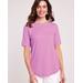 Blair Women's Essential Knit Elbow Sleeve Curved-Hem Tee - Purple - XL - Womens