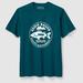 Eddie Bauer Graphic T-Shirt - Fishing Emblem - Blue Spruce - Size S