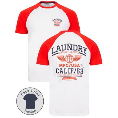 T-Shirts Makita Baseball Style Raglan Sleeve Cotton Jersey Crew Neck T-Shirt in High Risk Red / S - Tokyo Laundry