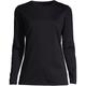 Supima Long Sleeve Crew Neck T-shirt, Women, size: 20, regular, Black, Cotton, by Lands' End