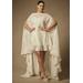 Plus Size Women's Bridal by ELOQUII Mini Dress With Cape Overlay in Bridal Tonal Floral (Size 16)