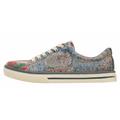 Sneaker DOGO "Classic Schnürsneaker Picture Perfect Damen Sneaker", Damen, Gr. 36, Normalschaft, bunt (mehrfarbig, blau, rot), Lederimitat, Schuhe, Handgefertigt