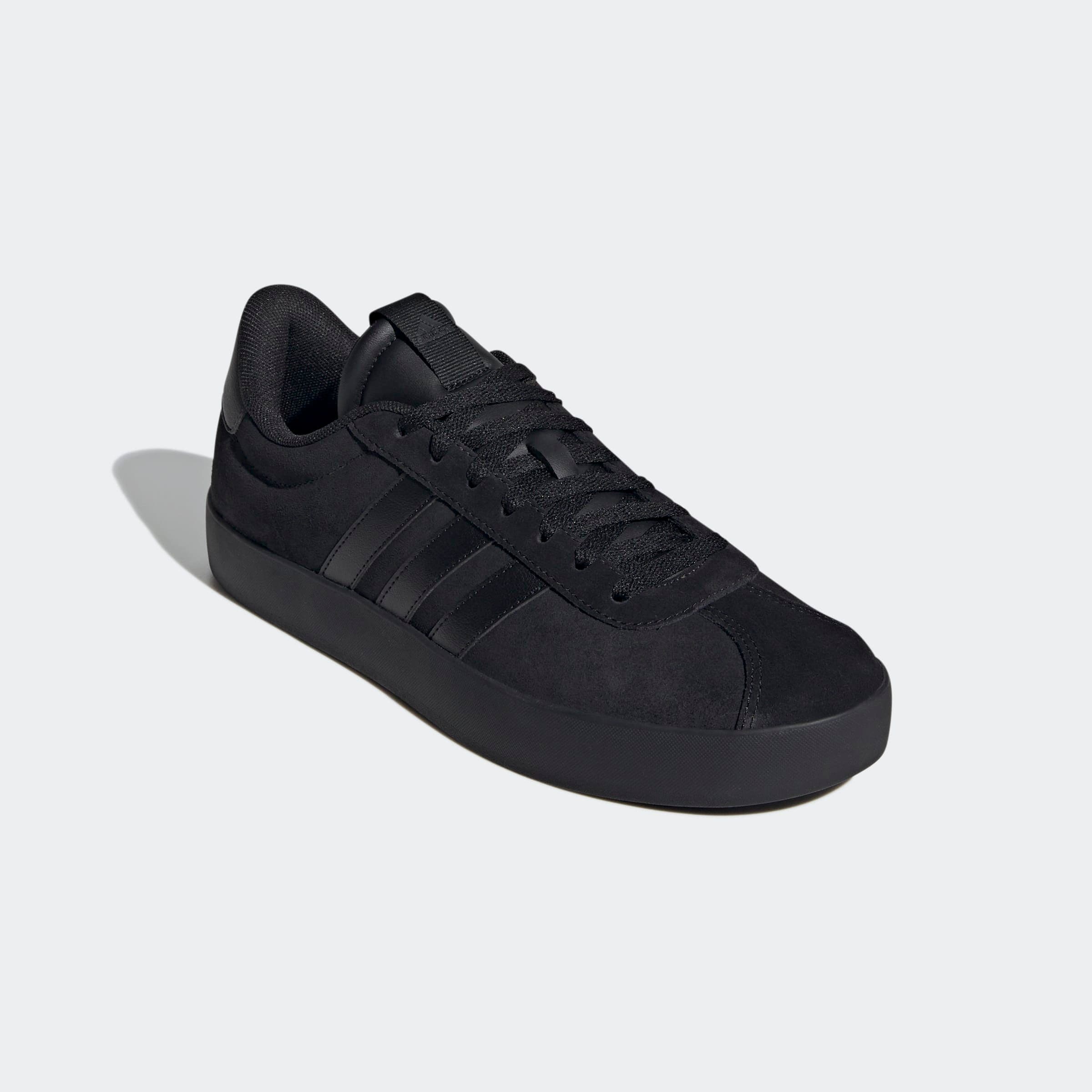 Sneaker ADIDAS SPORTSWEAR "VL COURT 3.0", Herren, Gr. 39, schwarz (core schwarz, core schwarz, core schwarz), Leder, Synthetik, Schuhe Sneaker, inspiriert vom Design des adidas samba, Topseller