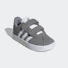 Klettschuh ADIDAS SPORTSWEAR "VL COURT 3.0", Gr. 24, grau (grau three, cloud weiß, grau two), Leder, Synthetik, sportlich, Schuhe, für Kinder, inspiriert vom Design des adidas samba