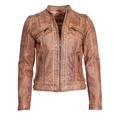 Lederjacke JCC "31024029", Damen, Gr. 36, braun (vintage whisky), Obermaterial: 100% Lammleder / Futter: 100% Polyester, Jacken