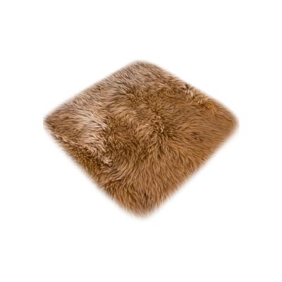 Stuhlkissen LUXOR LIVING "Sitzauflage Lammfell", braun (cognac, felloptik, unifarben), B:34cm H:5cm L:34cm, Lammfell, Dekokissen_Sitzkissen_Kissenhüllen, Sitzauflage, rund oder eckig, echtes Lammfell, auch als 4er Set Image