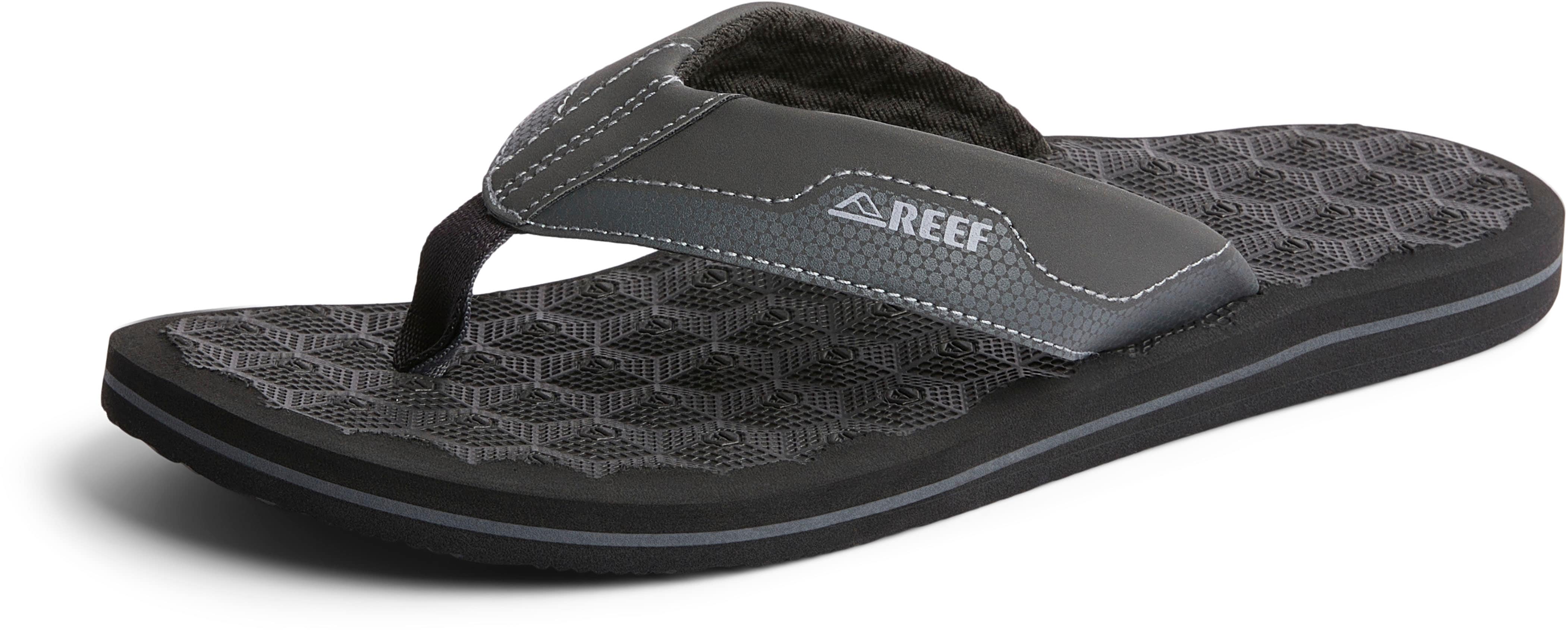 Sandale REEF "THE RIPPER", Herren, Gr. 42, grau (dunkelgrau), Synthetik, Schuhe Sandale
