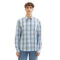 Karohemd TOM TAILOR DENIM Gr. L, N-Gr, light blue multi check Herren Hemden Langarm