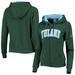 Women's Green Tulane Wave Arched Name Full-Zip Hoodie