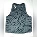 Athleta Tops | Athleta Women’s Shanti Crop Tank Top Gray/Black Zebra Racerback Size Medium | Color: Black/Gray | Size: M