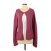 Sydney Easton Cardigan Sweater: Pink Solid Sweaters & Sweatshirts - Women's Size Medium