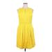 Lauren by Ralph Lauren Casual Dress - Fit & Flare: Yellow Dresses - Women's Size 16