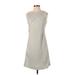 Banana Republic Cocktail Dress - Sheath: Gray Chevron/Herringbone Dresses - Women's Size 4