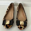 Kate Spade Shoes | Kate Spade Leopard Cheetah Print Black Bow Calf Hair Flats Ballet Shoes | Color: Black/Brown | Size: 6.5