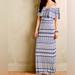 Anthropologie Dresses | Blue And Cream Anthro Maxi Dress | Color: Blue/Cream | Size: Xs