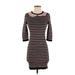 RED Valentino Casual Dress - Sweater Dress: Brown Stripes Dresses - Women's Size X-Small