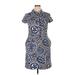 Boden Casual Dress: Blue Print Dresses - Women's Size 14