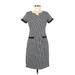 Talbots Casual Dress - Shift: Blue Checkered/Gingham Dresses - Women's Size 2