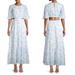 Anthropologie Dresses | Hansen + Gretel | Blue And White Floral Paisley Josephine Cut-Out Maxi Dress | Color: Blue/White | Size: L