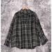 Free People Tops | Free People Top Small Womens Black Woven Sequin Plaid Collared Tunic Shirt | Color: Black/Red | Size: S