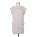 Athleta Casual Dress - Shift: Gray Stripes Dresses - Women's Size Medium