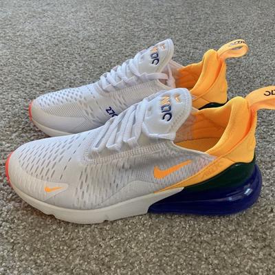 Nike Shoes | Nike Women's Air Max 270 Running Shoes White Laser Orange Ah6789-105 Size 9 Nike | Color: Orange/White | Size: 9