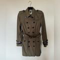 Burberry Jackets & Coats | Authentic Burberry Trench Coat Dark Green Leather | Color: Gray/Green | Size: 6