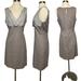J. Crew Dresses | J. Crew Black Label Grey/Taupe Dress Heavy Cotton Skirt Silk Bodice Size 6 | Color: Gray/Tan | Size: 6