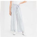American Eagle Outfitters Pants & Jumpsuits | American Eagle Striped Wide Leg Pants Trousers Pockets White Women Size Medium | Color: Black/White | Size: M