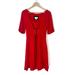 Anthropologie Dresses | Anthropologie Maeve Red Corset Tie Front Short Sleeve Ribbed Dress Size 8 | Color: Red | Size: 8