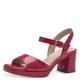 Tamaris COMFORT Damen Sandalen mit Absatz aus Leder mit verstellbarem Riemen, Rot (Fuxia Patent), 38 EU