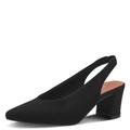 MARCO TOZZI Damen Slingpumps aus Leder mit Blockabsatz, Schwarz (Schwarz), 40 EU