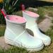 Free People Shoes | Hunter Play Short Nebula Wellies Boots | Color: Pink/White | Size: 7