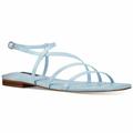 Nine West Shoes | Nine West Shoes Women’s Size 8.5 M Mani Strappy Square Toe Sandals Baby Blue Guc | Color: Blue | Size: 8.5