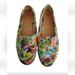 Disney Shoes | Disney Women's Hidden Mickey Colorful Canvas Slip On Boat Shoes Sneakers Size 9 | Color: Green/White | Size: 9