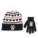 Disney Accessories | Girls Winter Hat & Gloves Disney Minnie Mouse 2 Pc Set Black White Hearts | Color: Black/White | Size: Osg