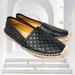 Gucci Shoes | Authentic Gucci Black Microguccissima Leather Slip On Espadrille Flats Size 35.5 | Color: Black | Size: 35.5eu