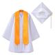 Hoothy-Herren Children Graduation Cap and Gown Outfit for Kids Toddler,Preschool Nursery Ceremony Costume Sets Cap and Stole Kindergarten Shiny Graduation Gown 2-12 Years 2/3/4 PCS