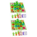 ifundom 2 Sets Memory Card Toys Logical Build Game Shape Sorting Toys Train Toy Puzzle Toy Logic Games for Vegetable Memory Game Childrens Toys Blocks Number Wooden