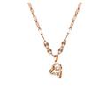 HAODUOO Flower Initial Necklace Butterfly Pendant Gold Necklace Three Layer Necklace Gold Necklace and Letter Necklace for Women (Color : Rose Gold, Size : One Size)