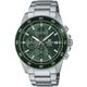 Chronograph CASIO EDIFICE Armbanduhren silberfarben (edelstahlfarben, grün) Herren Quarzuhren