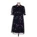 DKNY Casual Dress: Black Floral Motif Dresses - Women's Size 8