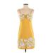 INC International Concepts Casual Dress: Yellow Floral Motif Dresses - Women's Size Small