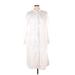 Rebecca Taylor Casual Dress - Shirtdress: White Dresses - Women's Size X-Large