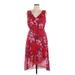INC International Concepts Casual Dress - Wrap Tie Neck Sleeveless: Red Floral Dresses - Women's Size 16