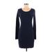 H&M Casual Dress - Sweater Dress: Blue Marled Dresses - Women's Size Medium