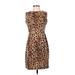 Calvin Klein Casual Dress - Sheath: Brown Leopard Print Dresses - Women's Size Small